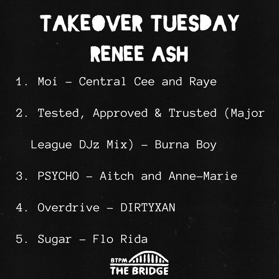 BTPMTheBridge's tweet image. ICYMI (but really, how could you?), Renee’s takeover playlist is here!✨

And don’t forget — you can find all our takeovers together in one Spotify playlist.🎶