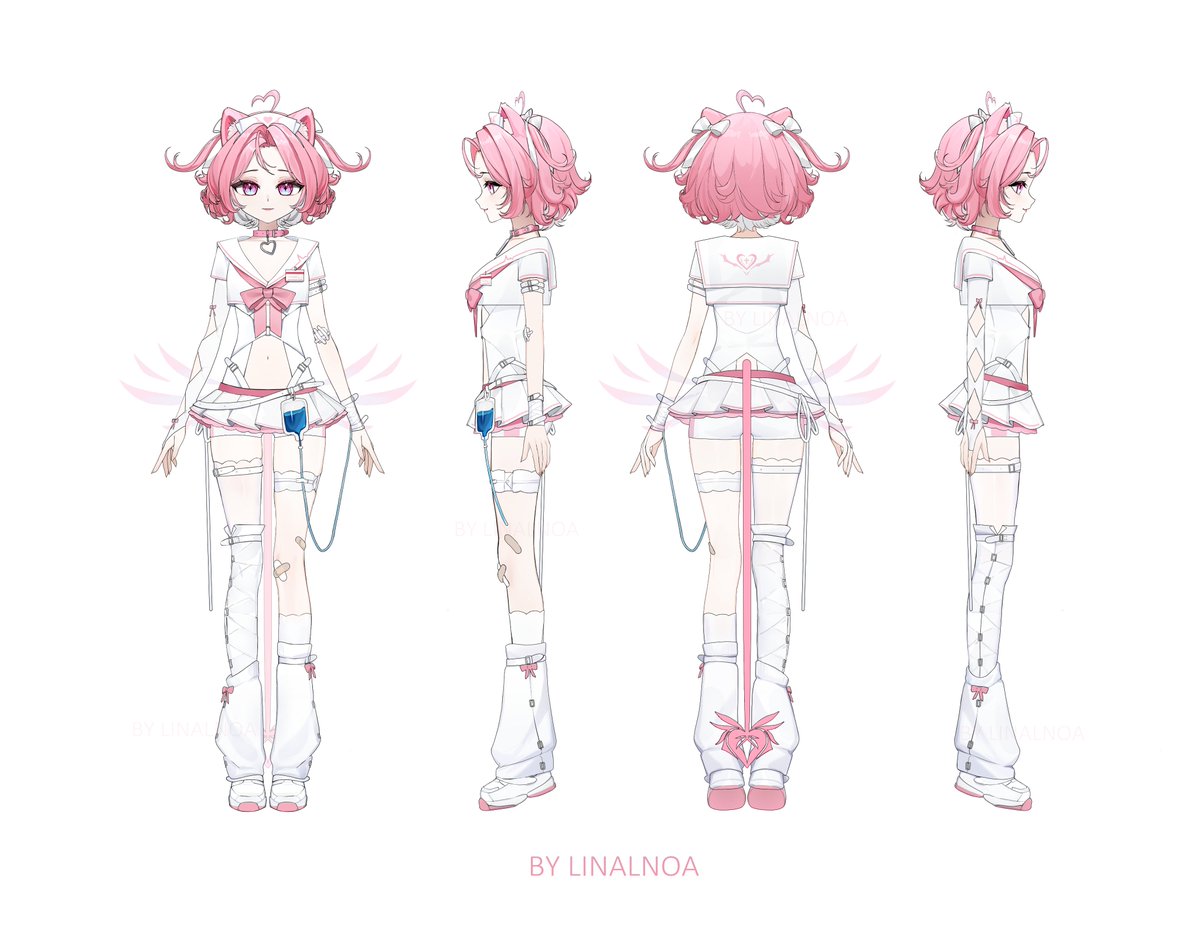 Linalnoa's tweet image. Hi! This is my original design for a 2D VTuber model
I also created a reference sheet that can be used later to turn it into a 3D model!! 👀