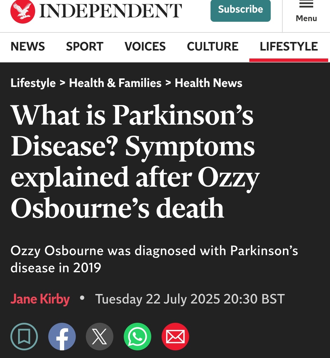 Nullen80's tweet image. 2007 Ozzy Osbourne was diagnosed with Parkinsonian Syndrome.
2019 Ozzy diagnosed with Parkinsons
2020 Covid vaccines are released
2025 Ozzy Osbourne dies
Alex Jones "The vaccines killed him"
I know Ozzy was called The Prince of Darkness, didn't know he could travel through time