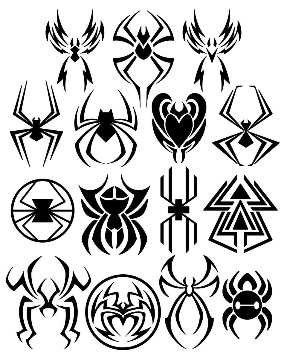 SpydaSpud's tweet image. These are my spidersonas and spiderOCs (so far).
Because I'm not sure which spiders haven't been introduced on here, I figured I'd just drop their logos and names in this thread. I'll post them as the time goes.
#spidersona