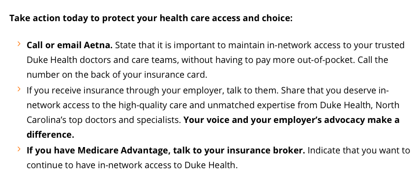 john_lasater's tweet photo. If Aetna ceases to be in network for my insurance before I am able to change to a new plan on https://t.co/bupIHE53hE, that's your responsibility, not mine. You're the largest employer in the Triangle, with a massive budget. YOU fix this. https://t.co/g5mzgcuoP0