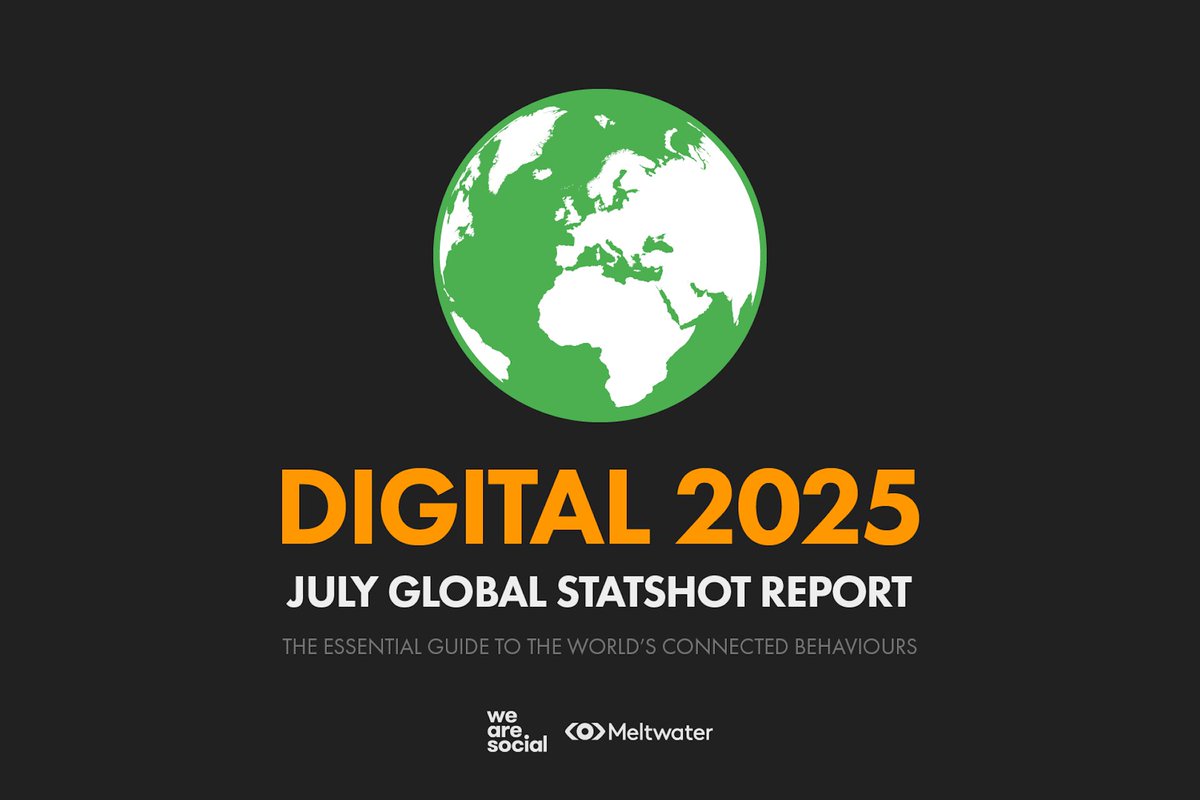 The Digital 2025: July Statshot Report just dropped, and the numbers are more than just impressive...

We're tracking sentiment around AI, the rise of online video, the battle between social media and streaming, and more in the report: bit.ly/45aluRA