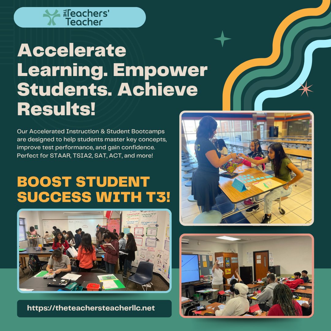 TTTSuccess's tweet image. Let’s collaborate to boost student achievement and ensure your students are ready for success! 🌟

🖥️ theteachersteacherllc.net

#T3success #studentengagement #teacherhelp #teacherresources #teacher #studentachievement
