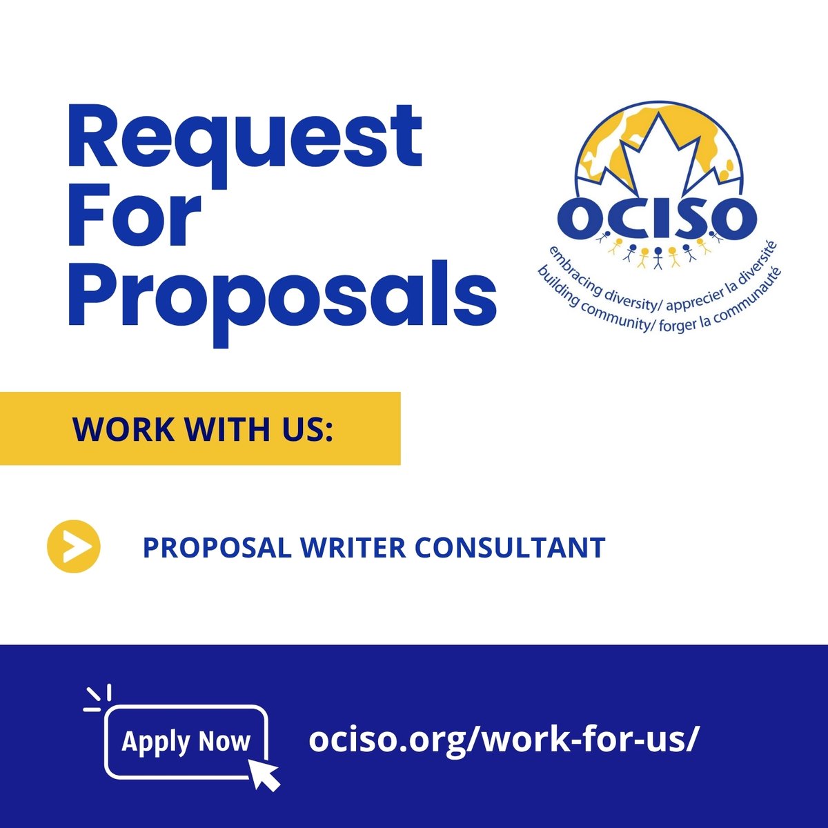 📢 Request for Proposals (RFP)
OCISO is seeking a Proposal Writer Consultant to support grant and funding applications.

🗓️ Contract: Aug–Nov 2025
📬 Deadline: Aug 7, 2025 at 11:59 PM EST
🔗 Learn more: ociso.org/news-item/requ…
