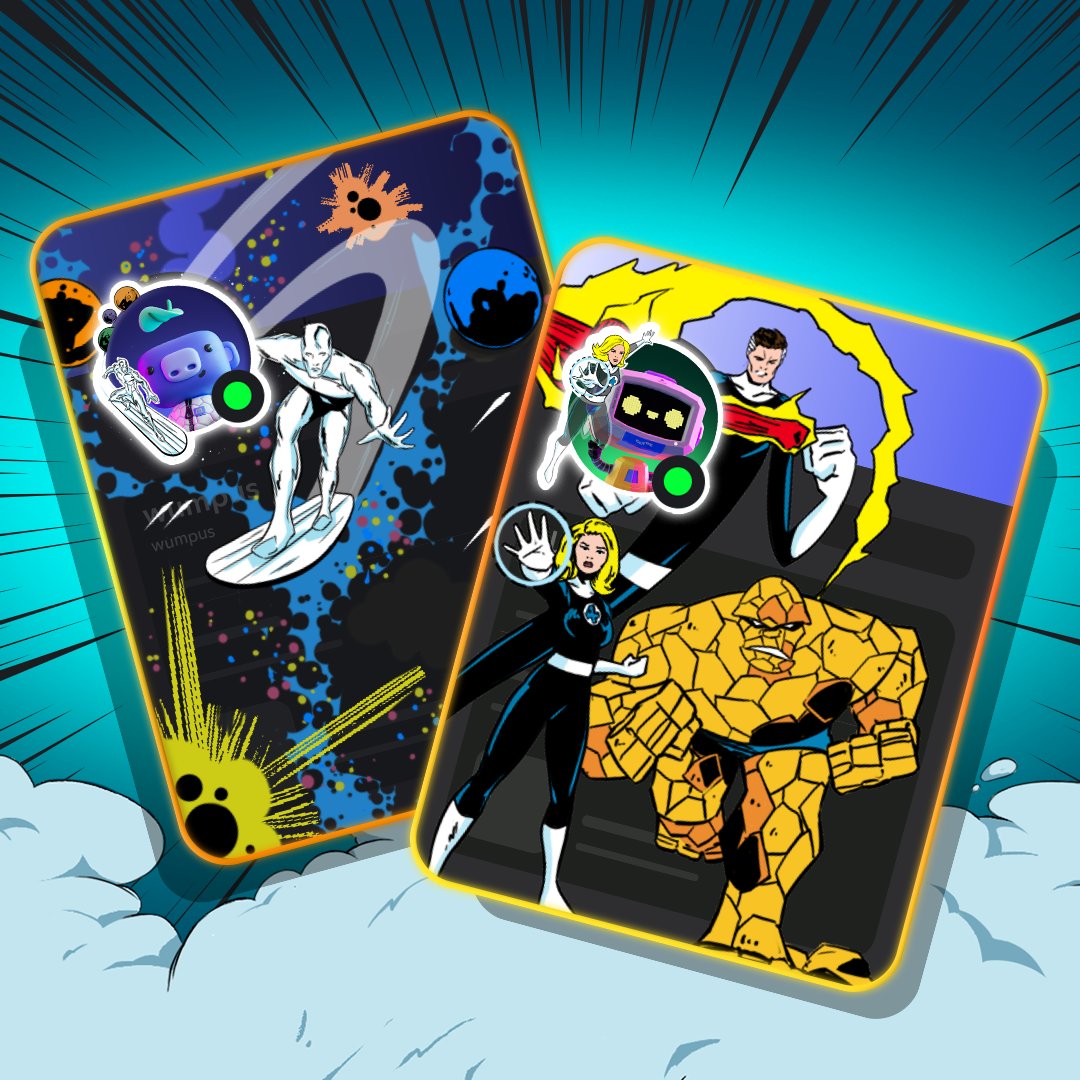 It’s time to suit up, heroes! Power up your profile with brand-new <a href="/FantasticFour/">Fantastic Four</a> profile decorations featuring Mister Fantastic, the Thing, Silver Surfer, and more. 

Available in the Discord Shop.