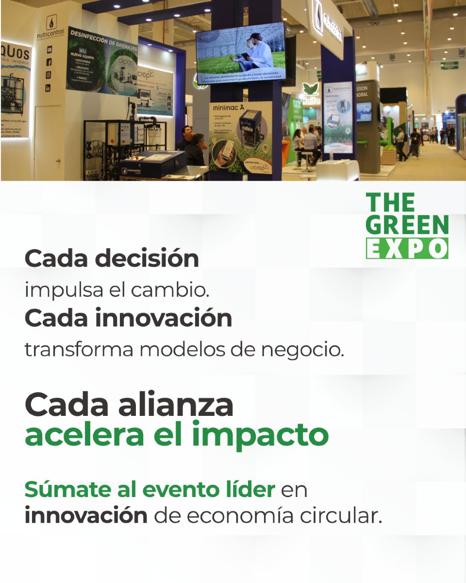 Regístrate a The Green Expo y sé parte del ecosistema que está dando forma a un futuro más limpio, justo y regenerativo.

¡Registro ya disponible!

 🔗 thegreenexpo.infoexpo.com.mx/2025/ae/web/co… | 🔋🌿 Del 2 al 4 de septiembre en Centro Banamex