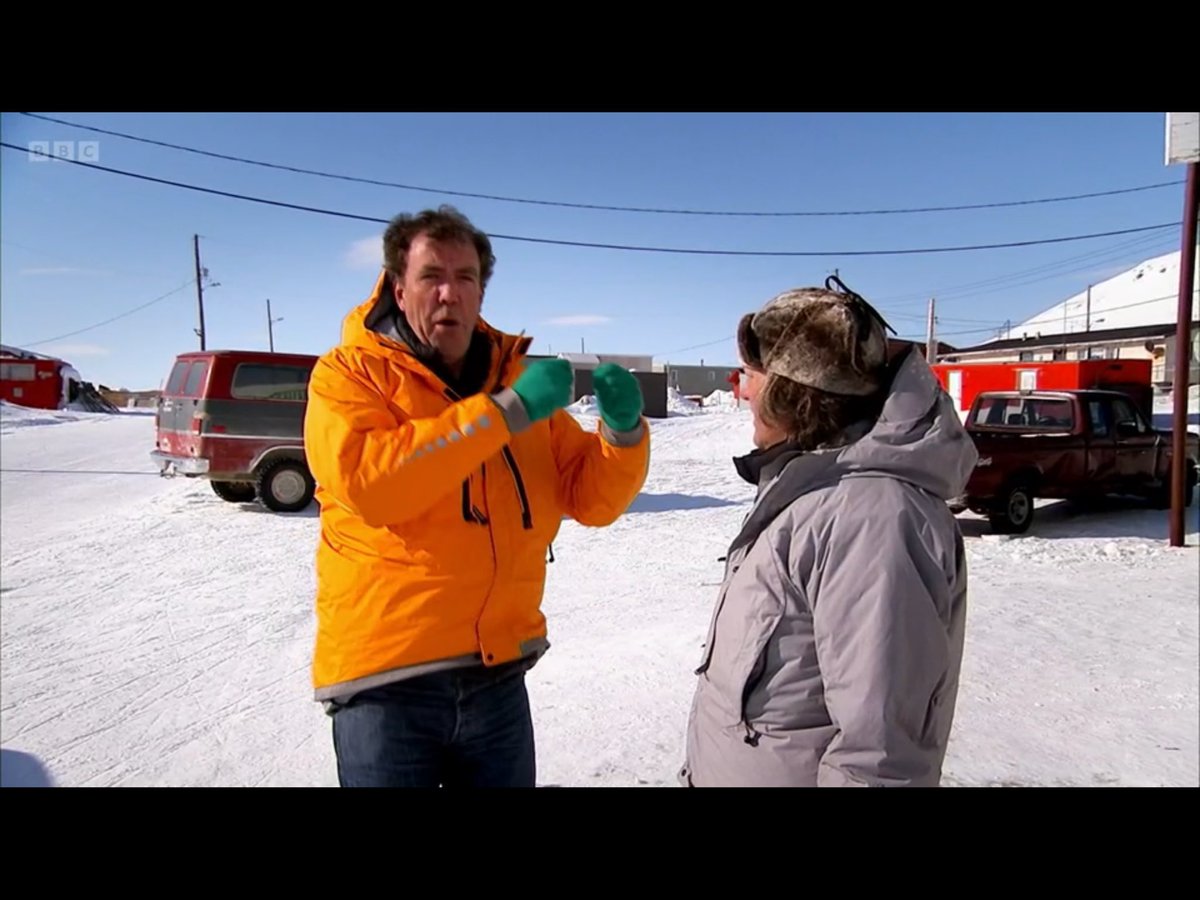topgear_quoter's tweet image. I can't stand this stupid clothing that makes this rustling noise.
I hate the zips and the toggles and all the pockets and that. And I hate your stupid truck.
Listen, if we make it, you will be the first person to go to the North Pole who DIDN'T want to be there.
#TopGear