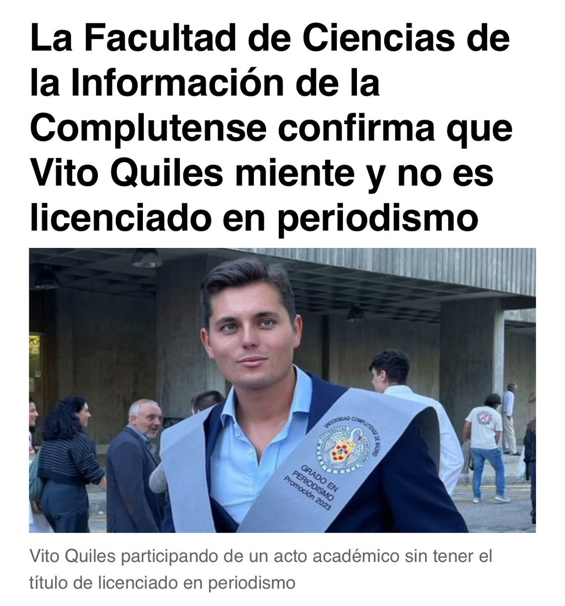 <a href="/vitoquiles/">Vito Quiles 🇪🇸</a> No se exige ninguna formación para ser diputado, lee las leyes, niñato clasista.
Cosa diferente es mentir en las titulaciones que tienes.
Tú de eso sabes un rato.