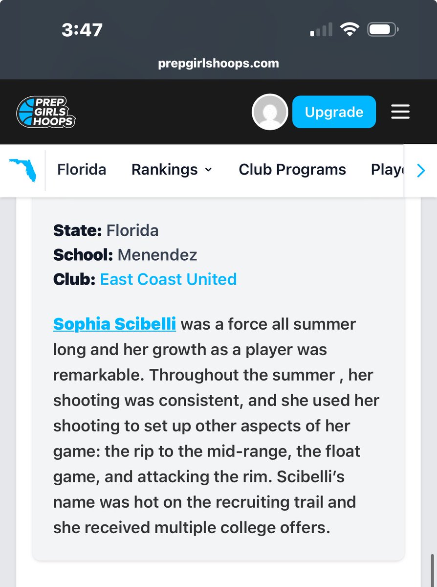 Sophia Scibelli (@sophiascibelli) on Twitter photo Thankyou <a href="/PGHFlorida/">Prep Girls Hoops Florida</a> & <a href="/hunterkeithl/">Keith Catfish Hunter</a> I appreciate your support and I hope to make the 904 proud! Thankyou <a href="/PGHFlorida/">Prep Girls Hoops Florida</a> & <a href="/hunterkeithl/">Keith Catfish Hunter</a> I appreciate your support and I hope to make the 904 proud!