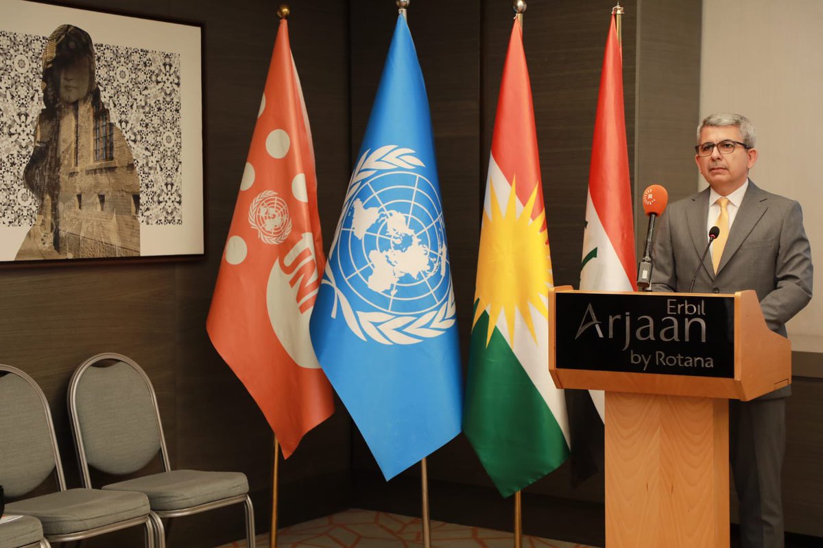 UNFPAIraq's tweet image. ئەمڕۆ لە هەولێر، لەگەڵ هاوبەشە نیشتمانی و نێودەوڵەتییەکان بووین بۆ ئاهەنگ گێڕان بەبۆنەی #ڕۆژی جیهانی دانیشتوان و ڕاگەیاندنی ڕاپۆرتی #دۆخی دانیشتوانی جیهان، کە تیشک دەخاتە سەر ڕەوتە جیهانییەکان و مافی هەموو کەسێک بۆ بڕیاردان لە وەچەخستنەوە.