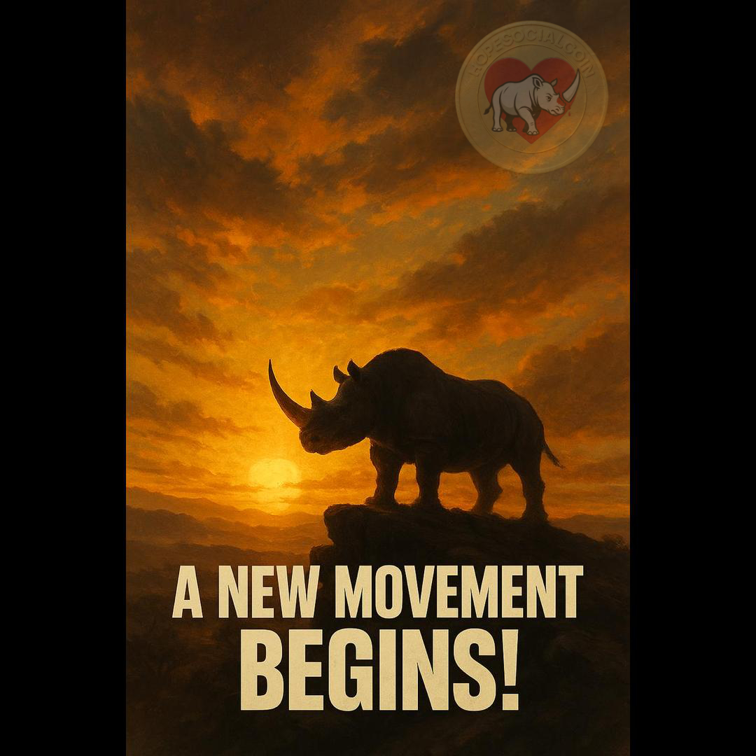 TheArkNFT1's tweet image. 🦏A NEW MOVEMENT BEGINS!🦏
They overlooked Hope. We never will.
In 9 days, $HOPE will return - not just as a memory, but as a movement.
For every rhino still standing:
WE RESIST. WE SHARE. WE ROAR.
Not on our watch.
FOLLOW, JOIN and get UPDATES on the LAUNCH of #HopeSocialCoin…