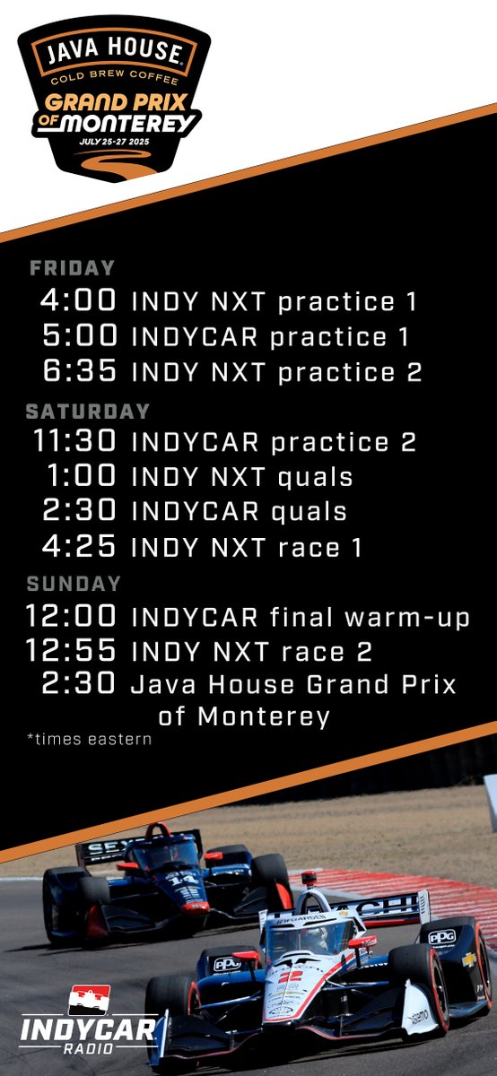 IndyCarRadio's tweet image. We're headed to sunny southern California this weekend 🌞
Listen to every lap from @WeatherTechRcwy!
#INDYCAR
#INDYNXT
#JavaHouseGP