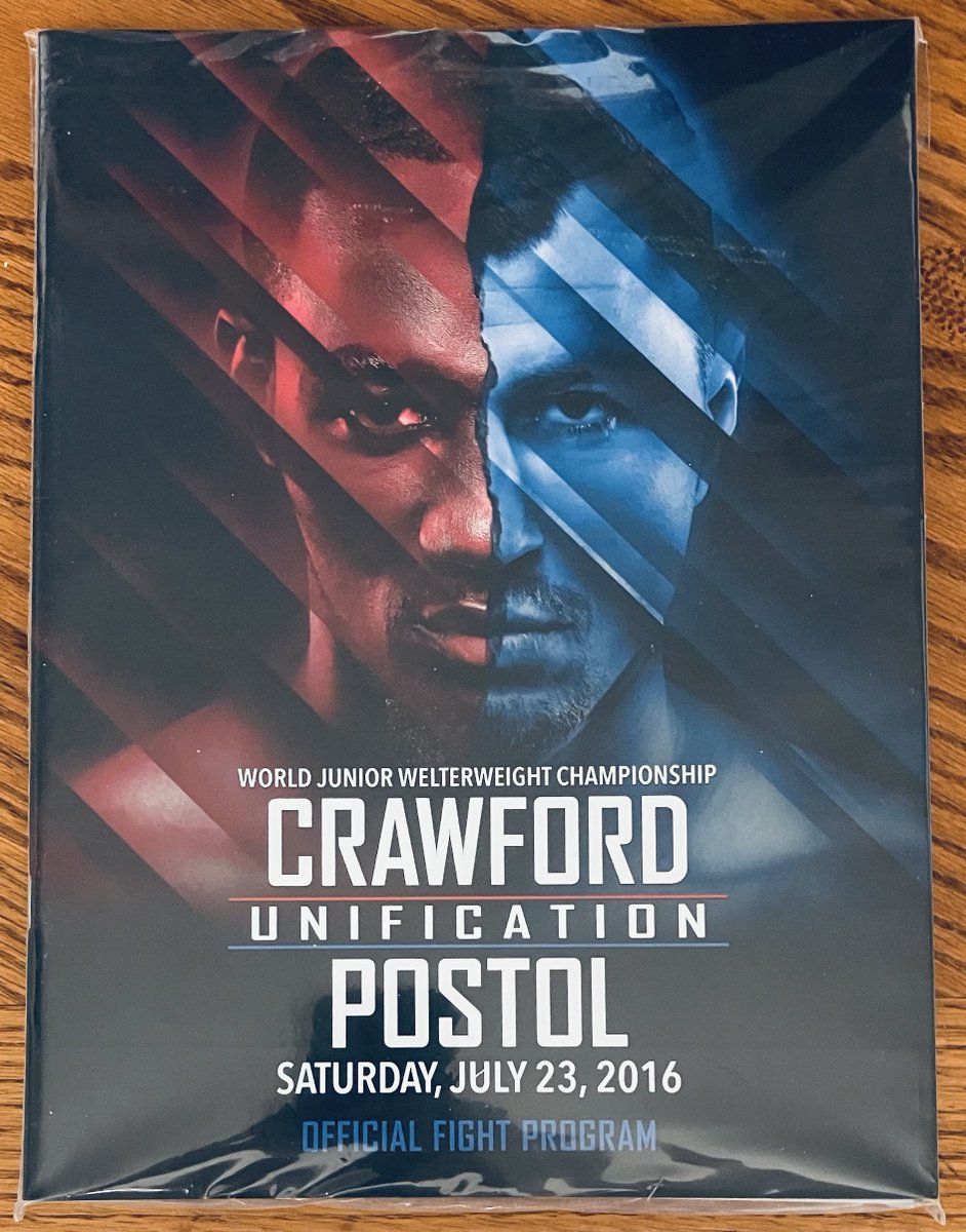 DanRafael1's tweet image. Program & poster in my #boxing collection from when @terencecrawford dropped then-unbeaten Viktor Postol tiwce in a one-sided decision win to unify the WBC and WBO 140 titles on his way to undisputed in a fight I was ringside to cover at the MGM Grand -- 9 years ago today.
