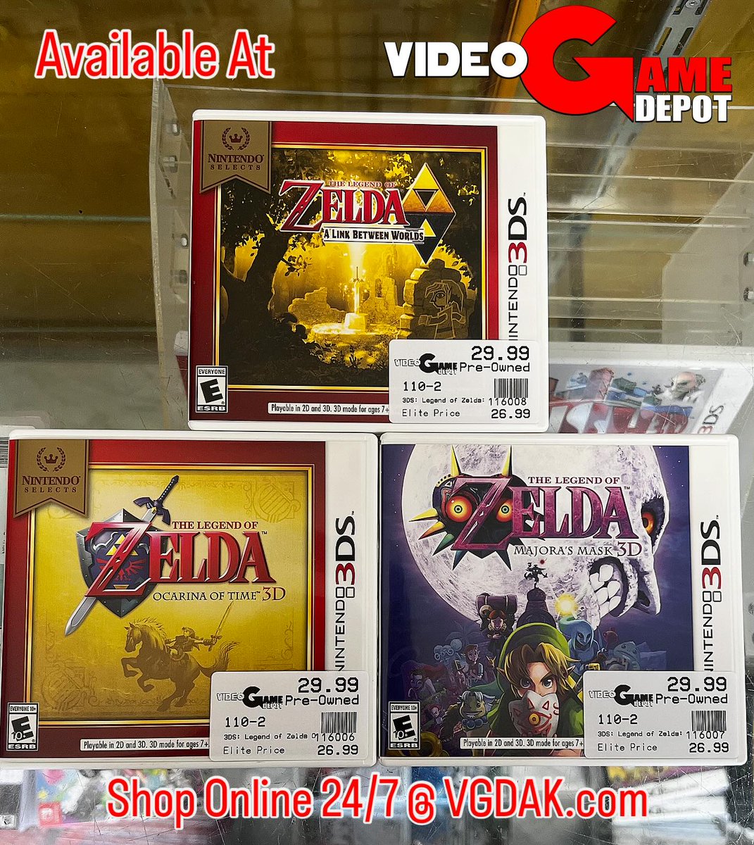 VGDAk's tweet image. The countdown has begun… not even your ocarina will save you now… or will it?
👾
Shop Online 24/7 at VGDAK.com
🕹️
Game On!
#VideoGameDepot
@NintendoAmerica
