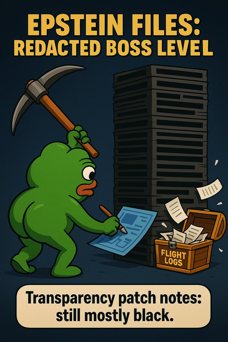 CryptoJomey's tweet image. Epstein Files: Redacted Boss Level 🪓
$GYATT mining through stacks of ███████—only loot so far is flight logs and black ink.
Transparency patch notes: still mostly black.

d2v5QPZzreHR8V7i4fiyA2QfXfbhEdjFmUoexJkpump

@wikileaks @MarioNawfal @ComicDaveSmith @GyattGotSol…