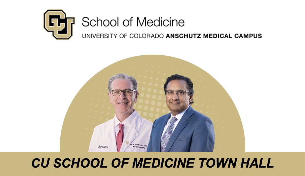 CUMedicalSchool's tweet image. Please join Dean John Sampson, MD, PhD, MBA, for the School of Medicine’s virtual town hall as he hosts Naresh Mandava, MD, interim Senior Associate Dean for Strategic Advancement on Wednesday, August 6, 2025 at 8:00 a.m. Register here: web.cvent.com/event/1fa3b2a8…