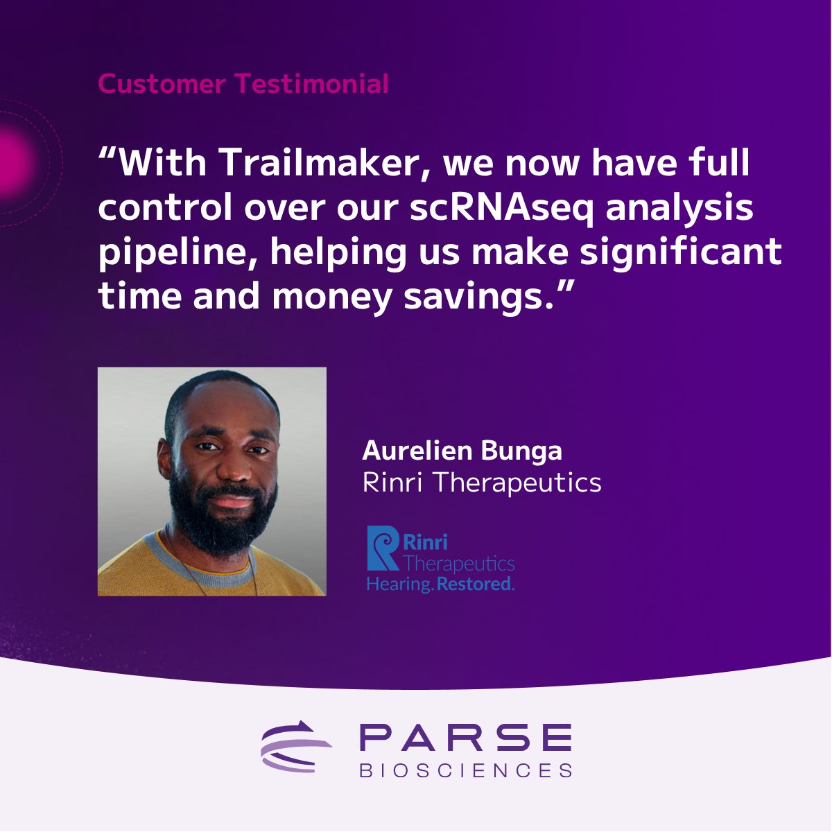 Thank you to Aurelien Bunga and the team at Rinri Therapeutics for sharing their positive experience with Trailmaker! parse.bio/4m1JdKZ