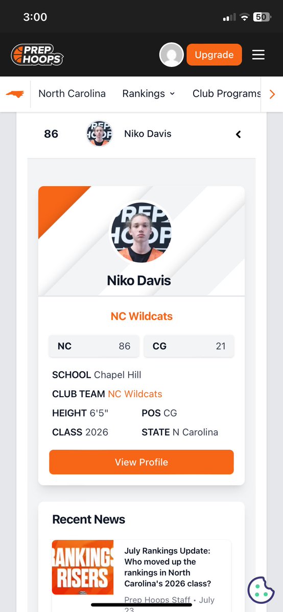 NikoDavis2026 (@nikodavis2026) on Twitter photo I am now ranked top 100 in state of North Carolina, along with being ranked a top 25 combo guard. Thank you <a href="/PrepHoopsNC/">Prep Hoops North Carolina</a> ! I am now ranked top 100 in state of North Carolina, along with being ranked a top 25 combo guard. Thank you <a href="/PrepHoopsNC/">Prep Hoops North Carolina</a> !