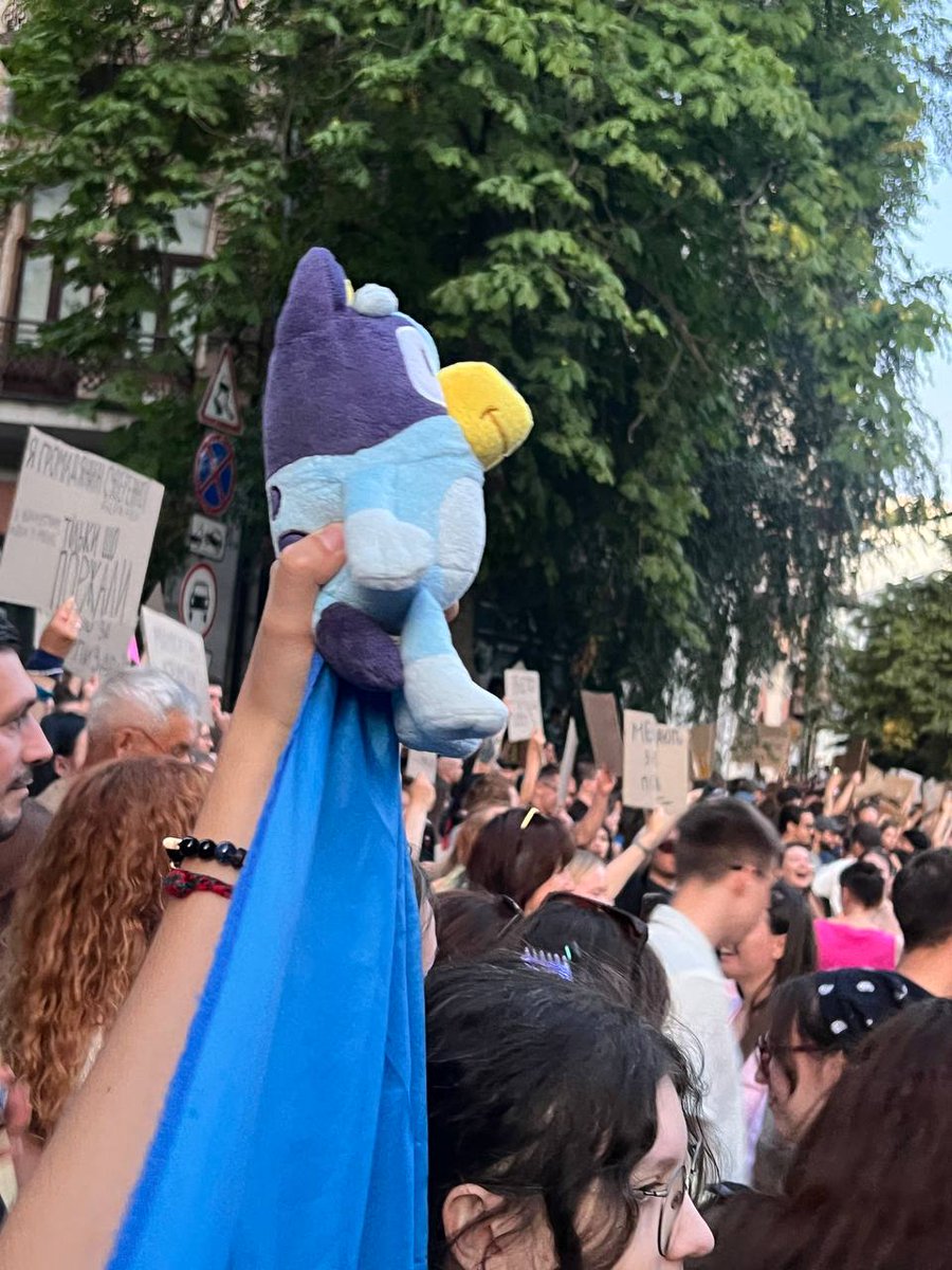 nixiedrawl's tweet image. You could&apos;ve see Bluey on Ukrainian protests today 
#ні12414 
#Bluey #blueytwt