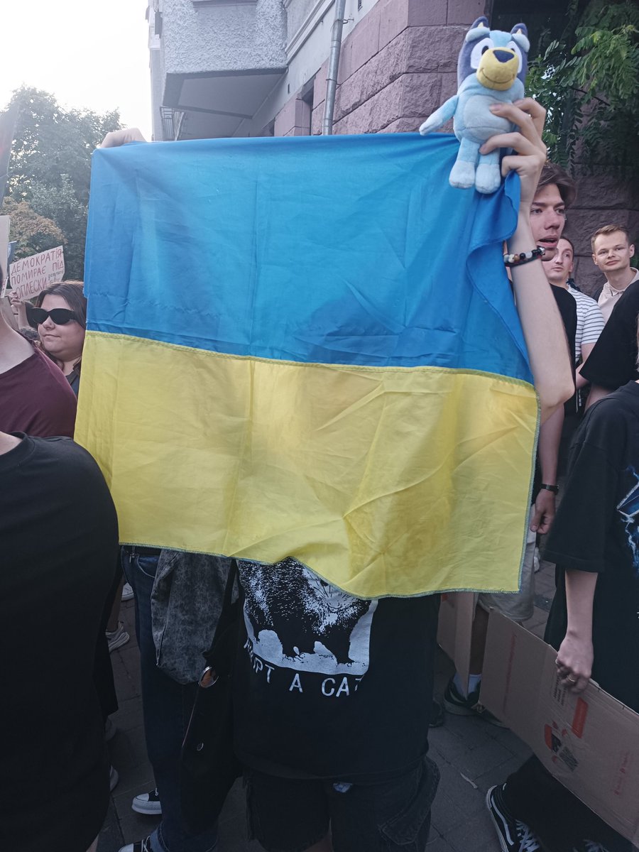 nixiedrawl's tweet image. You could&apos;ve see Bluey on Ukrainian protests today 
#ні12414 
#Bluey #blueytwt
