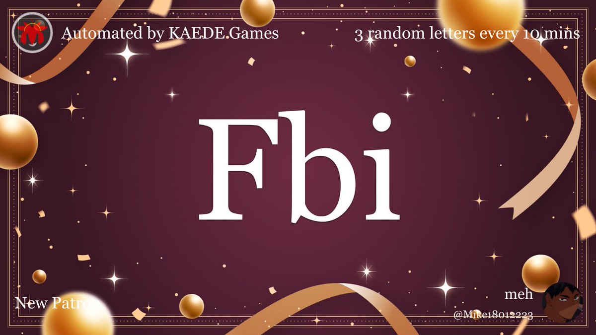 3 random letters every 10 mins tweet media