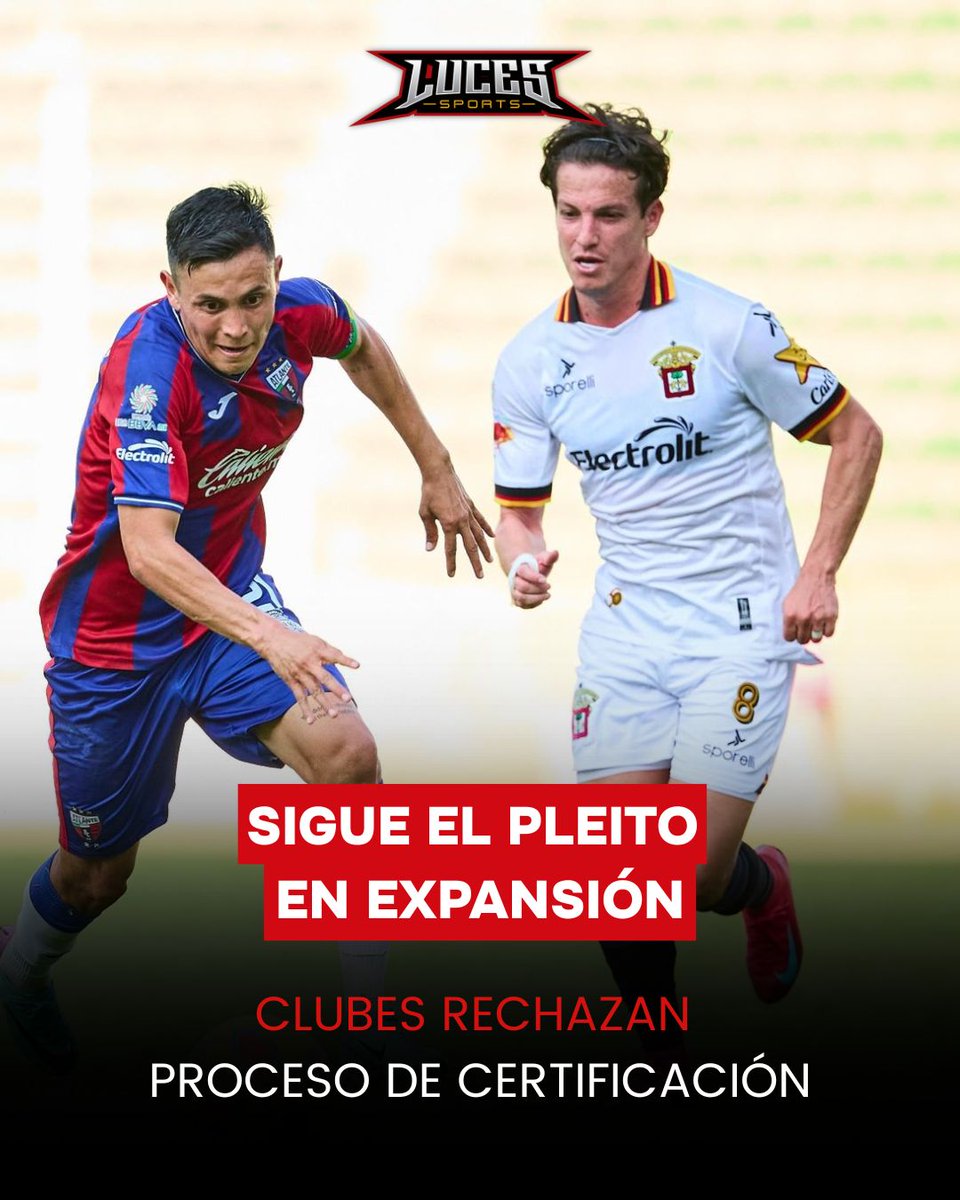 🚫 Clubes de Expansión rechazan proceso de certificación
#Deportes 🗣️ Ocho equipos de la Liga de Expansión acusan que la “certificación” para ascender es una simulación. Señalan que es un candado para impedir el paso a la Liga MX, pese a cumplir con los requisitos 📣 ¿Crees que