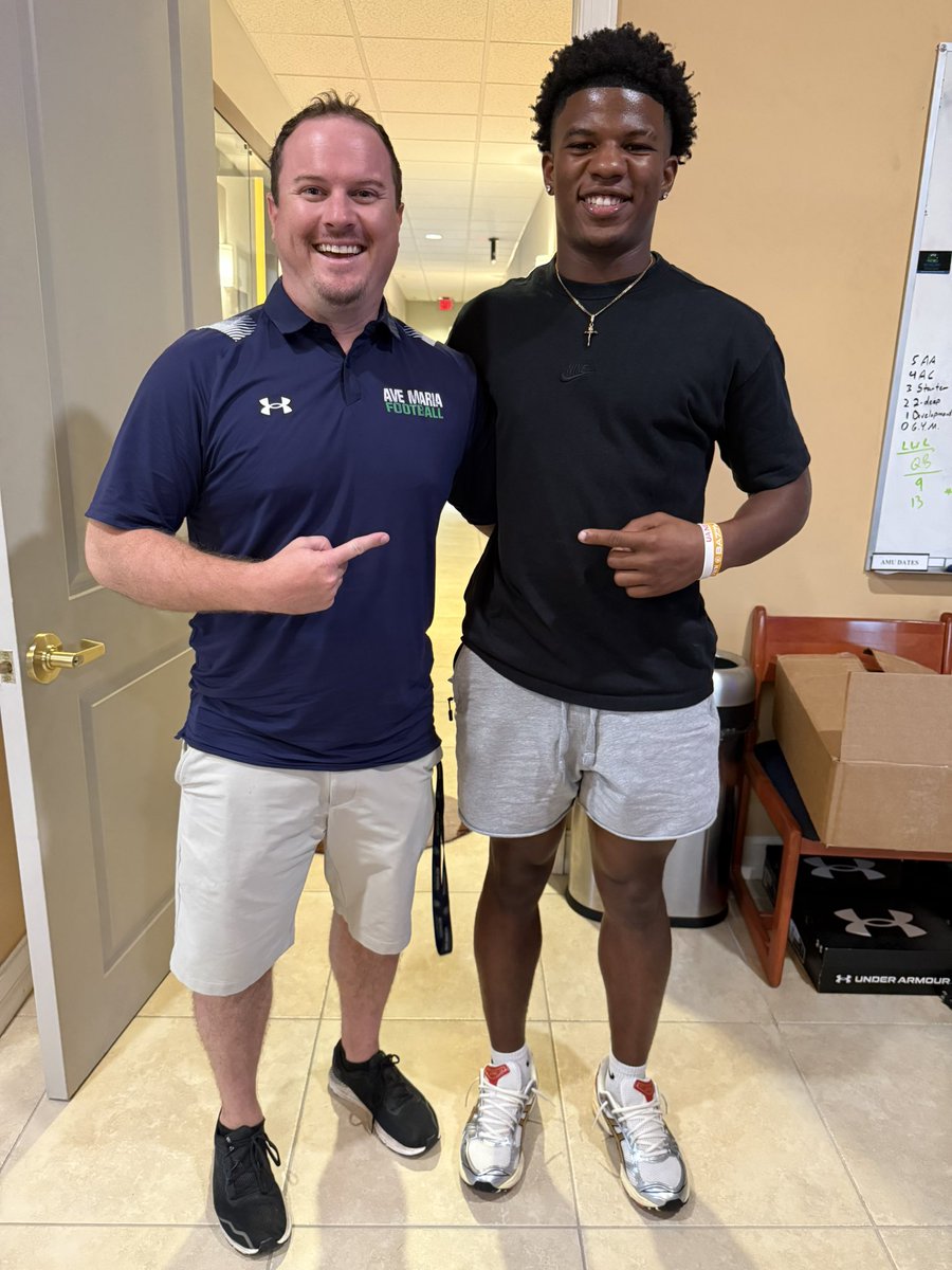 Had a Great visit at Ave Maria University. Can’t wait to be back! <a href="/avemariauniv/">Ave Maria University</a> <a href="/CoachRamsey319/">Dylan Ramsey</a> <a href="/JoePattersonAMU/">Joe Patterson</a> <a href="/JarvisMcgarrah/">Jarvis McGarrah</a> 

<a href="/denhamspringsFB/">Denham Springs FB</a> <a href="/BrettBeard92/">Brett Beard</a> <a href="/CoachJoe_Ryan/">Coach Joe Ryan</a> <a href="/CoachRFournier/">Ryan Fournier</a> <a href="/JohnEadsWAFB/">John Eads WAFB-TV</a> <a href="/JeritRoser/">Jerit Roser</a> <a href="/A1Performance1/">A1 Performance</a> <a href="/RecruitLouisian/">Recruit Louisiana™️</a>