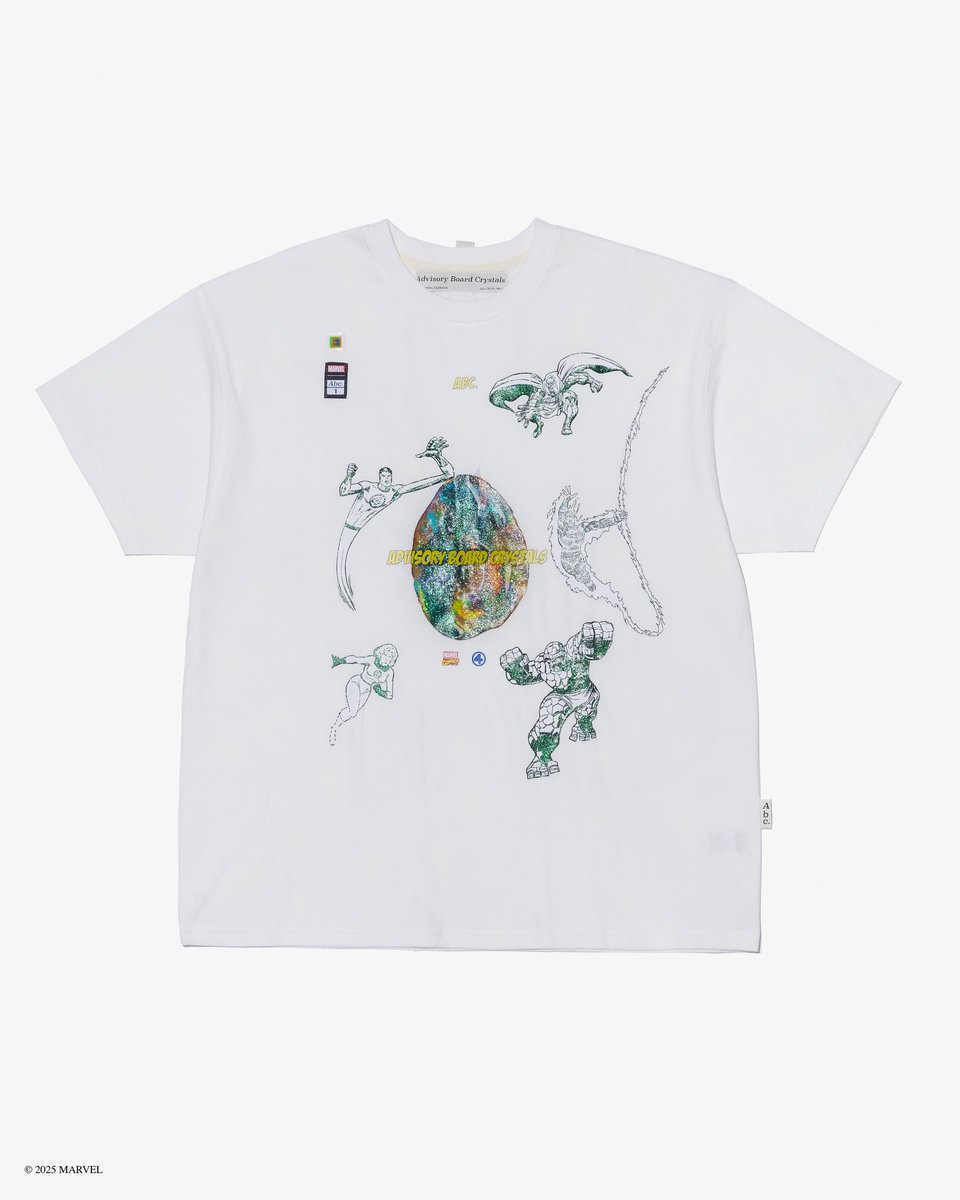 AbcCrystals's tweet image. Abc. / Fantastic Four Multiversal
Opal t-shirt
We wanted to do a shirt that felt like it came out of a 90s comic book store, but make it Abc. You didn't think we wouldn't use the throwback Marvel Comics logo at all??
Print features our signature transparent crystal glitter…