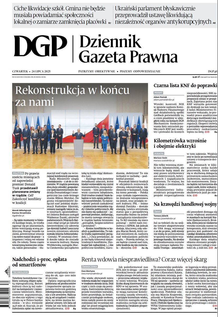 Dziennik Gazeta Prawna (@dgprawna) on Twitter photo Pierwsza strona czwartkowego wydania Dziennika Gazety Prawnej. Kup w kiosku lub w wersji elektronicznej ➡️ dgp.pl Pierwsza strona czwartkowego wydania Dziennika Gazety Prawnej. Kup w kiosku lub w wersji elektronicznej ➡️ dgp.pl