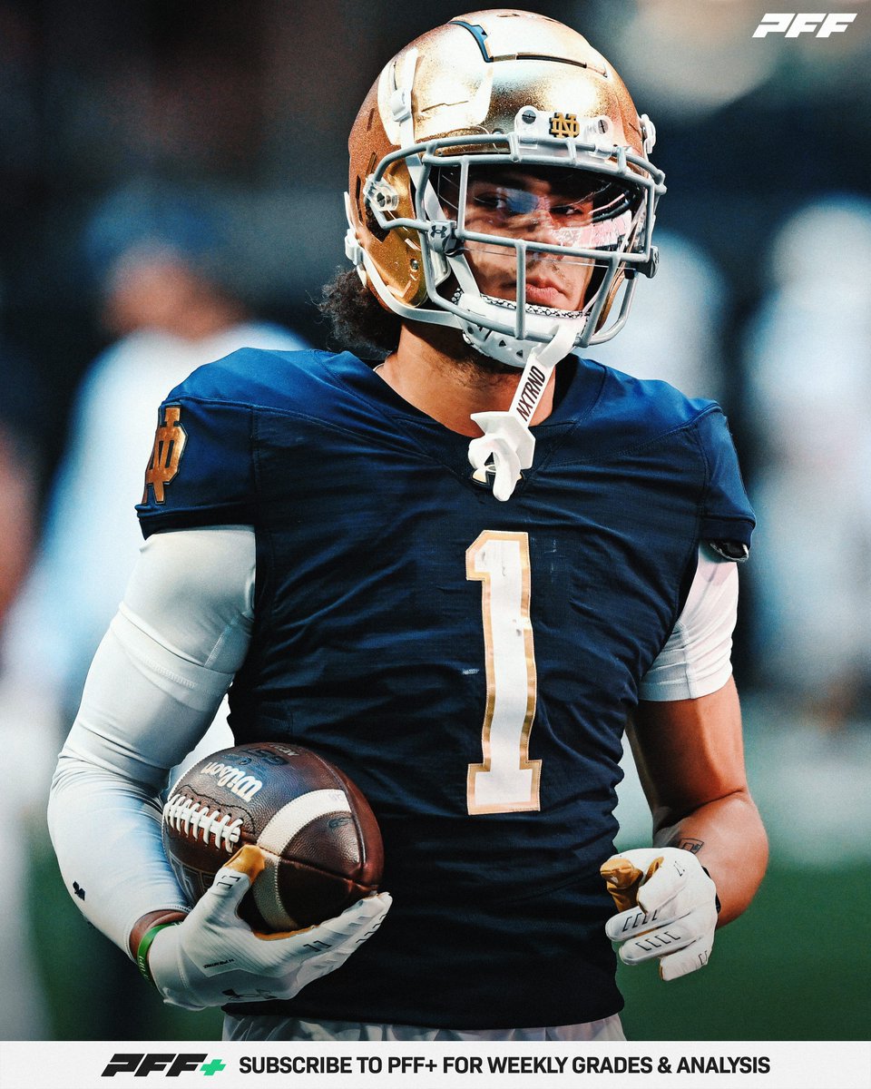 PFF College (@pff_college) on Twitter photo Notre Dame WR Jaden Greathouse Since 2023:
☘️ 80 Targets
☘️ 1 Drop
<a href="/NDFootball/">Notre Dame Football</a> Notre Dame WR Jaden Greathouse Since 2023:
☘️ 80 Targets
☘️ 1 Drop
<a href="/NDFootball/">Notre Dame Football</a>