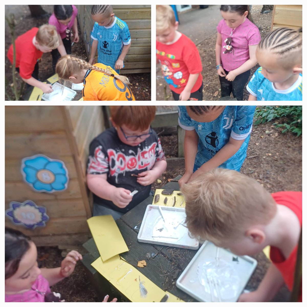 standrewscep's tweet image. Forest school, water and play dough in Holiday Club today.