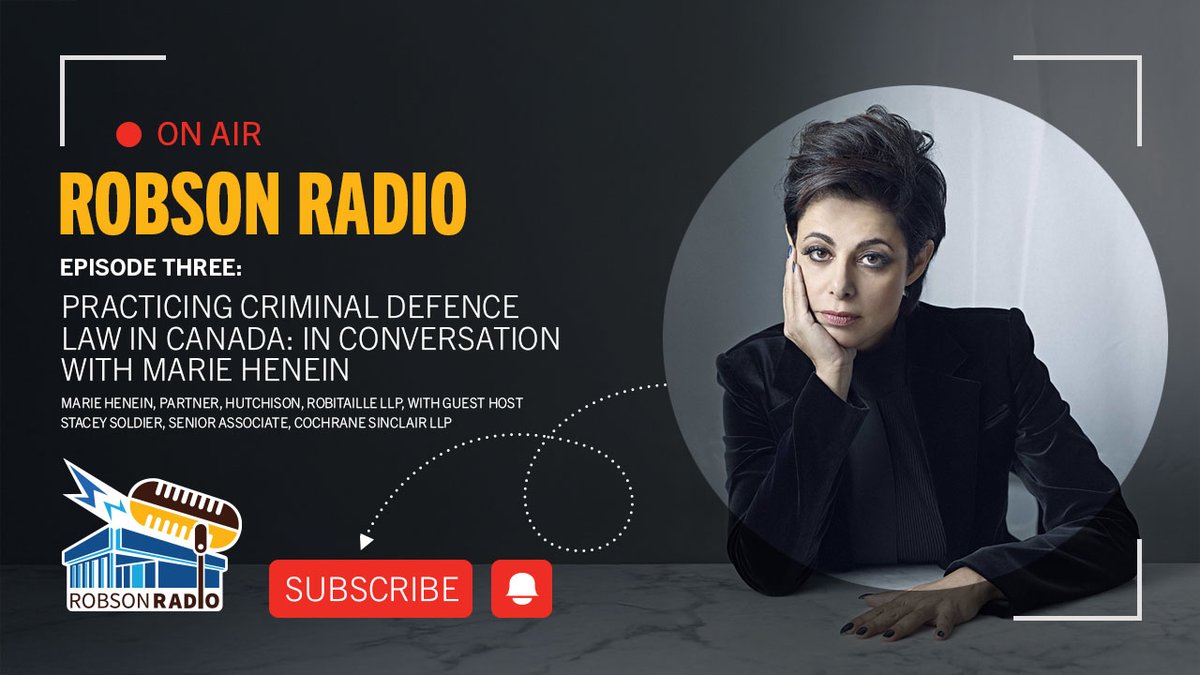 Listen to Robson Radio: Episode Three - The importance of the justice system to a functioning democracy: A conversation between criminal defence lawyers Marie Henein and Stacey Soldier
youtu.be/mxzZ9yDftqk