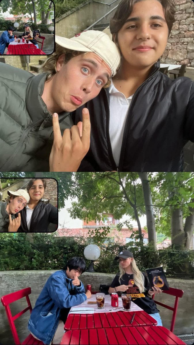 JoZadaUpdates's tweet image. Joseph Zada, Ben Wang, Mckenna Grace and a fan in Spain today!