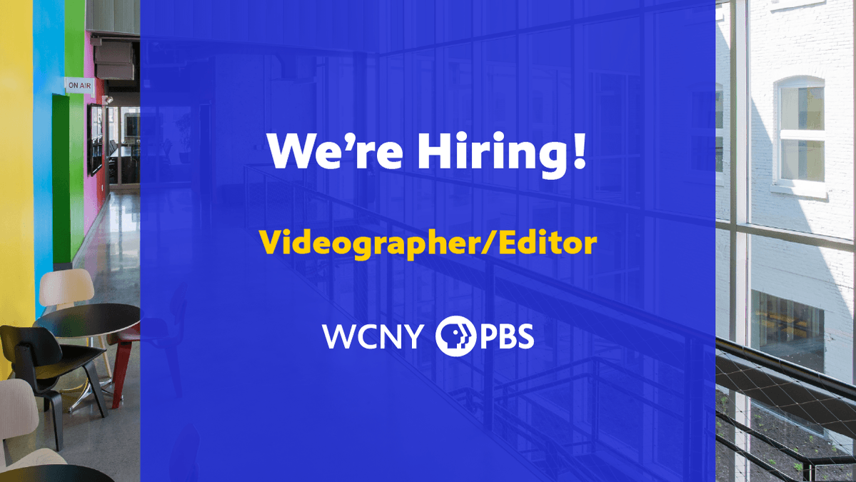 WCNYPBS's tweet image. WCNY is hiring a Videographer/Editor to help produce impactful content for television, digital & social media platforms. This creative role supports our mission to educate, engage & uplift the Central New York community through storytelling.
Apply today: indeedhi.re/4lvdhy4