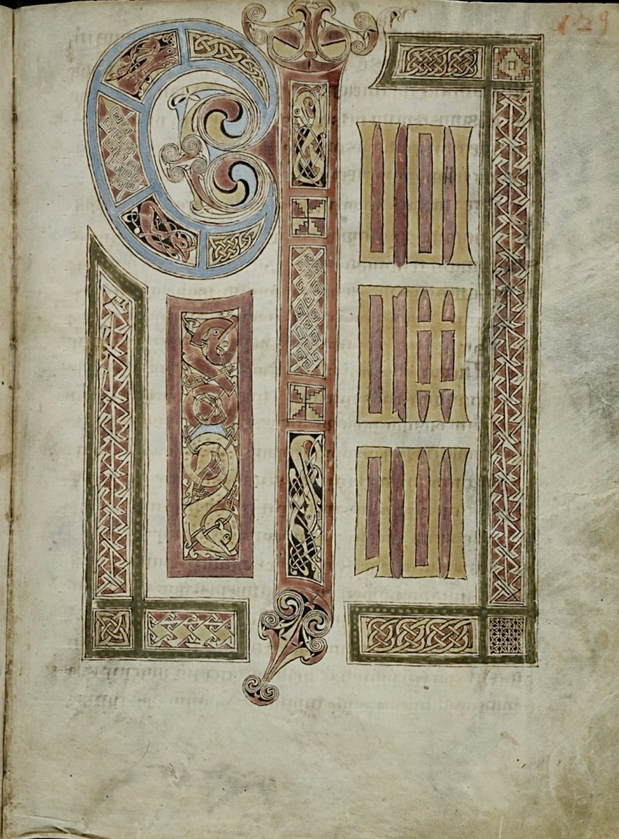 red_loeb's tweet image. St Luke the Evangelist and the beginning of his Gospel
The Irish Gospels of St Gall: St. Gallen, Stiftsbibliothek, Cod. Sang. 51; Irish Evangelary from St. Gall (Quatuor evangelia); around 750; Ireland; pp.128-131
(e-codices.ch/en/list/one/cs…)