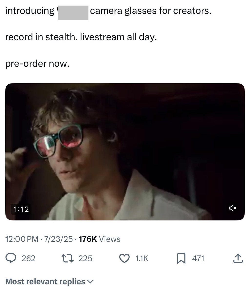 emollick's tweet image. The problem is not just the proliferation of devices that let you record people without their knowledge, but the fact that multimodal LLM let you use recordings in ways that neither law not society anticipated.
Everyone has an easy way to mine hours of
footage. No forgetting.