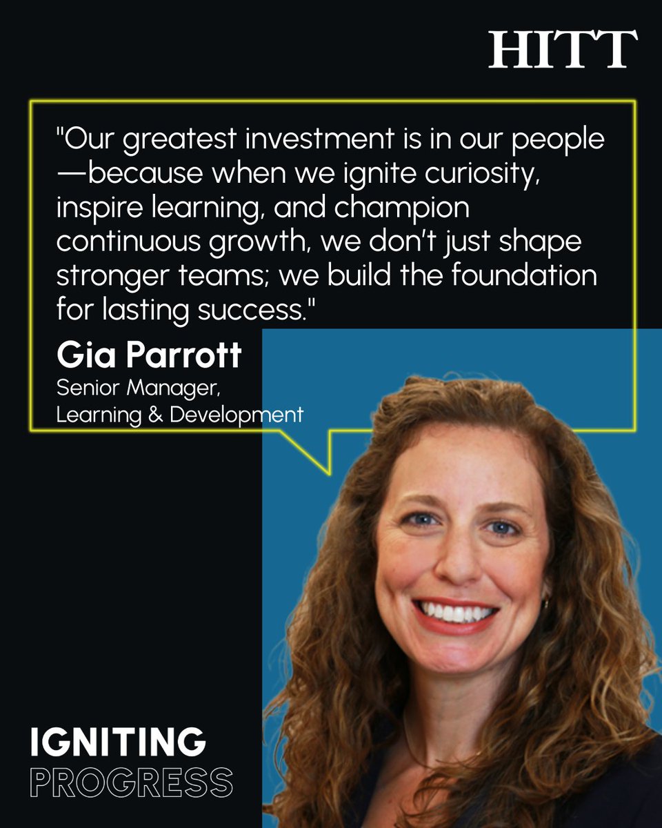 HITTContracting's tweet image. When we empower people to grow, we don’t just build stronger teams—we transform futures.

That’s the mission of Senior Learning &amp;amp; Development Manager Gia Parrott and HITT’s HR team: #IgnitingProgress through curiosity, learning, and leadership.