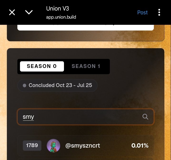 smyszncrt's tweet image. zero worries if they decide to reward top 1000 but with this i just honestly feel seen and I'll be going all in again on @union_build once I'm done with my exams.
zkgm till then again i guess