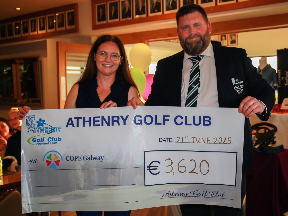 COPE Galway (@copegalway) on Twitter photo A sincere thank you to the <a href="/athenrygolfclub/">Athenry Golf Club</a> community for raising a total of €3,620 in support of COPE Galway services at their recent Captain's event. These funds will go directly towards helping people in Galway who are experiencing homelessness, women and children subjected A sincere thank you to the <a href="/athenrygolfclub/">Athenry Golf Club</a> community for raising a total of €3,620 in support of COPE Galway services at their recent Captain's event. These funds will go directly towards helping people in Galway who are experiencing homelessness, women and children subjected
