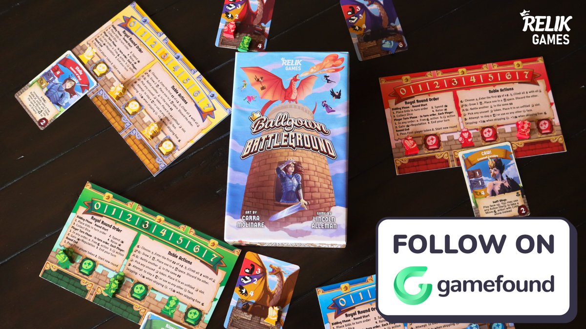 THE NEXT BIG BOARD GAME IS HERE. ⚔️
A royal reimagining of the damsel-in-distress story, Ballgown Battleground is a lively light strategy game in which a daring crew of princesses take back their own towers and slay their own dragons. FOLLOW ON GAMEFOUND at the link in our bio!
