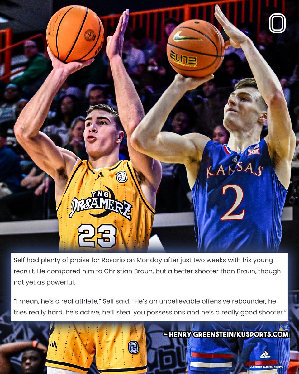 OvertimeElite's tweet image. Kohl Rosario receiving strong words from Kansas HC Bill Self 🤝 @kohl_rosario @KUHoops