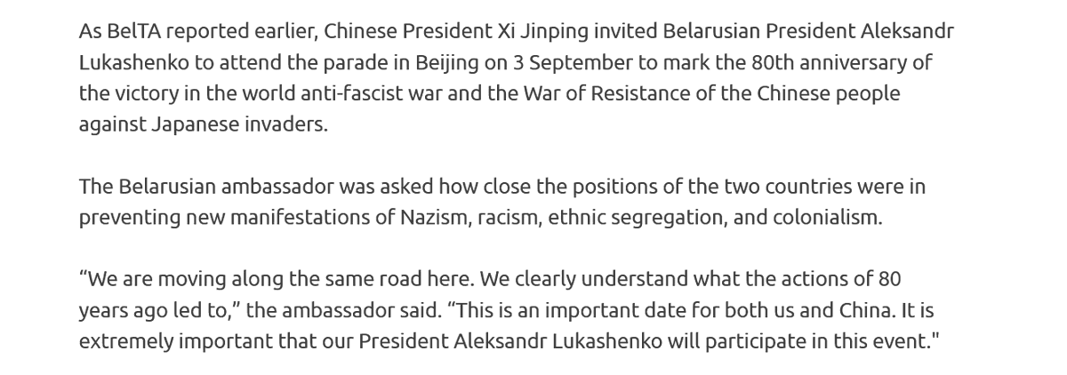 FortressLugh's tweet image. "The Belarusian ambassador was asked (by the Belarusian Media) how close the positions of the two countries (China and Belarus) were in preventing new manifestations of Nazism, racism, ethnic segregation, and colonialism."
Being against all "ethnic segregation" is to be…