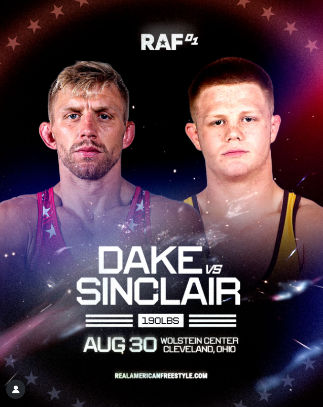 WrestlingSNL's tweet image. Kyle Dake vs. Aedon Sinclair has been added to #RAF01
August 30 | 190 lbs | Cleveland, OH