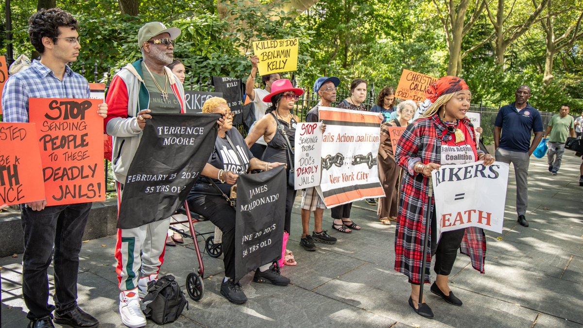 nycpa's tweet image. We gathered yesterday in the wake of Christian Collado's death in DOC custody—only for another New Yorker, Edwin Quispe, to die on Rikers Island that very morning.
It can never become routine, normal, or acceptable for people to die in the city’s care and custody.