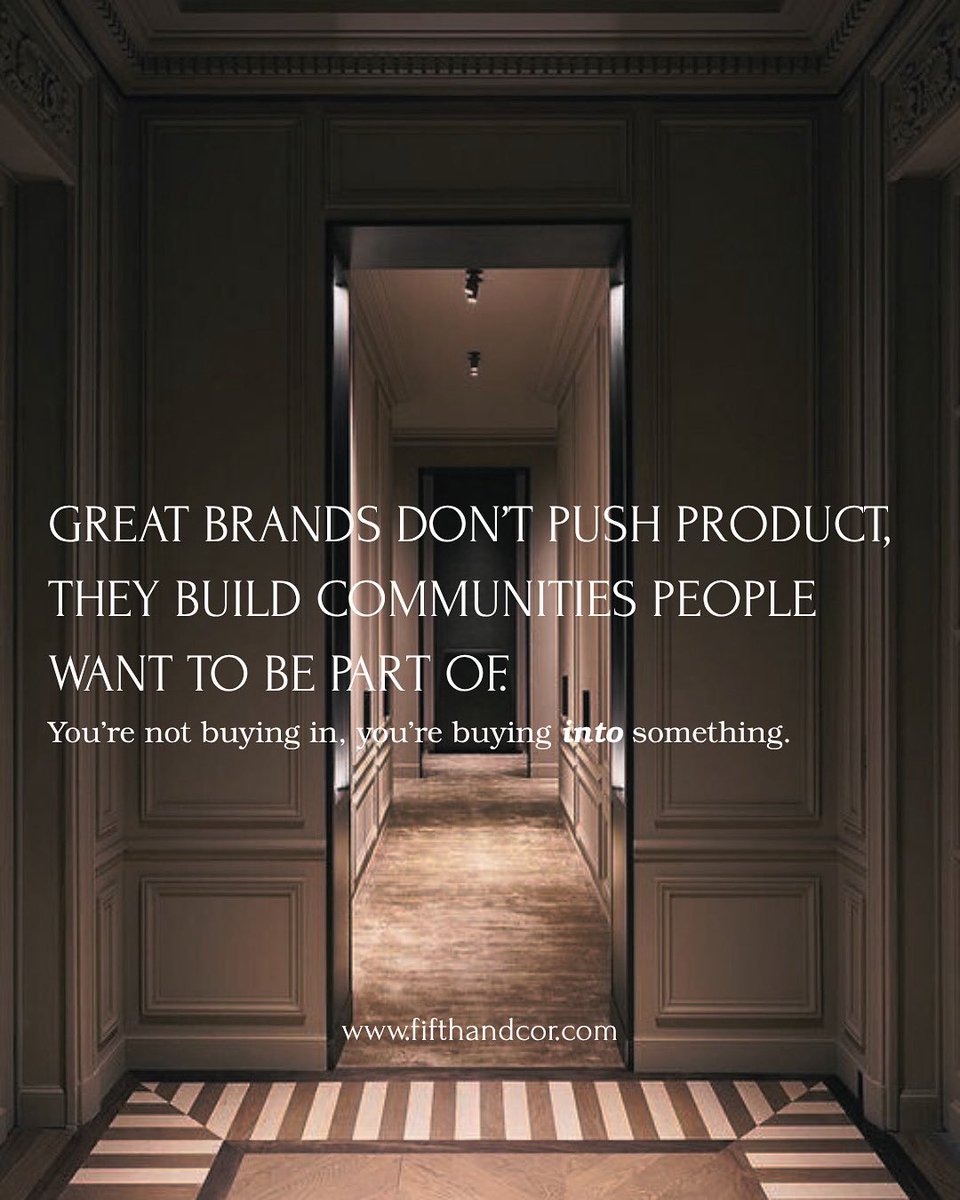 Ever bought something and thought, “I just wanted to be part of it?” 

Great branding=It’s not about pushing products or services—Create a vibe, a space, a feeling people want to belong to. 

We help brands build that!

#FifthAndCor #BrandingTips #BrandingInspo #CreativeProcess