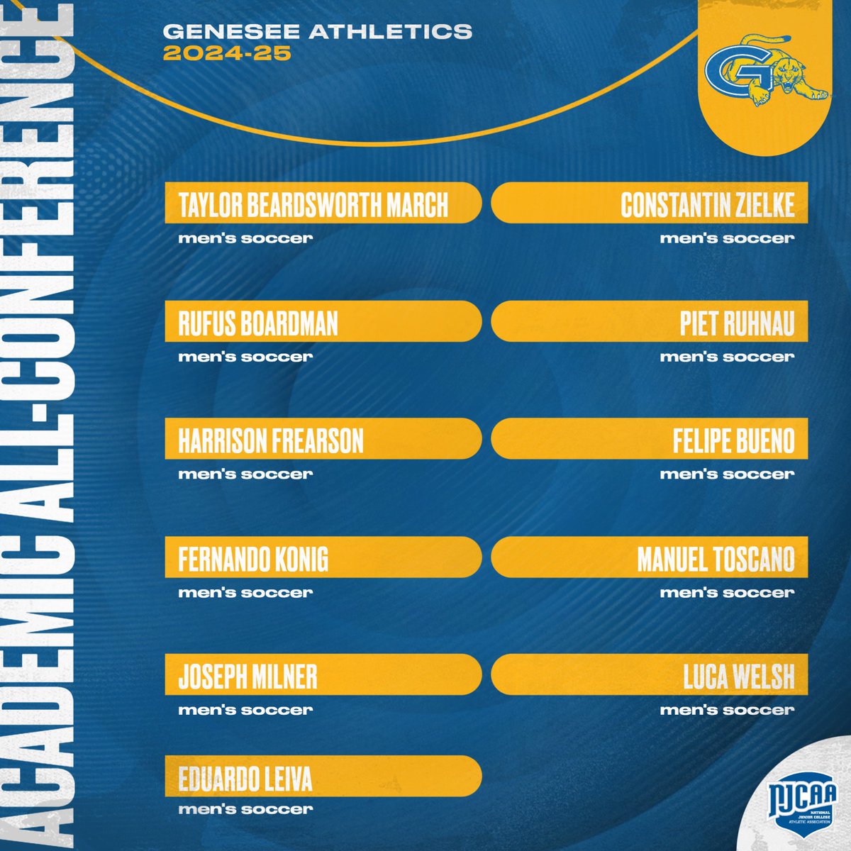 Congratulations to our student-athletes who earned a spot on the Mid-State Academic All-Conference Team continued!!