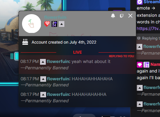 This person went out of his way to harass a friend of mine even tho I wasn't even playing with him just because he's friends with me

 ANYONE that associates with this person and defends his actions will get banned from my community  

Leave my friends alone.