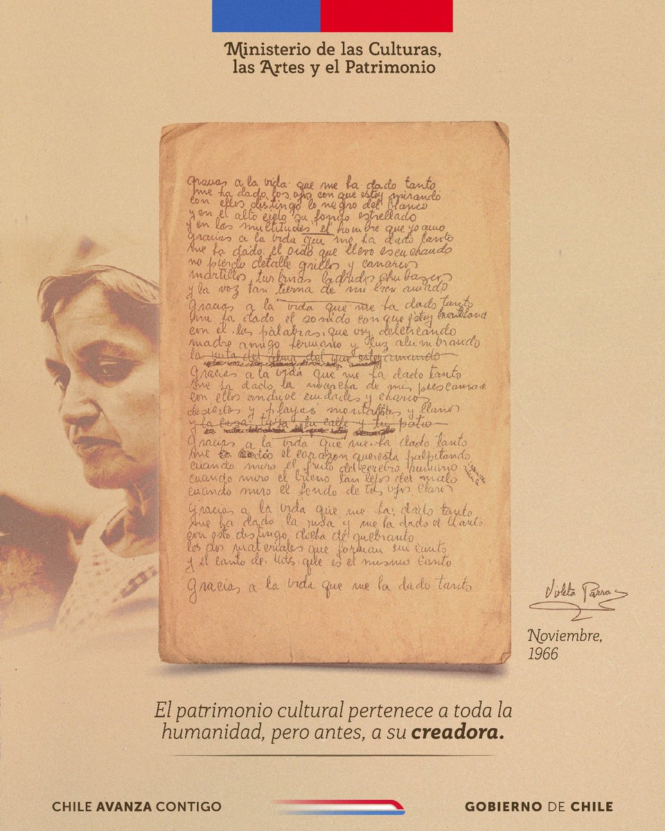 Ministerio de las Culturas (@culturas_cl) on Twitter photo Señor Director:
En relación a la noticia que publicaron de que la artista Jennifer López sorprendió al interpretar “Gracias a la Vida” de Mercedes Sosa, queríamos escribirle una aclaratoria… pero preferimos que su verdadera autora lo hiciera <a href="/hola/">Revista ¡HOLA!</a>! <a href="/20m/">20minutos.es</a> <a href="/ELDEBATE/">Debate</a> Señor Director:
En relación a la noticia que publicaron de que la artista Jennifer López sorprendió al interpretar “Gracias a la Vida” de Mercedes Sosa, queríamos escribirle una aclaratoria… pero preferimos que su verdadera autora lo hiciera <a href="/hola/">Revista ¡HOLA!</a>! <a href="/20m/">20minutos.es</a> <a href="/ELDEBATE/">Debate</a>
