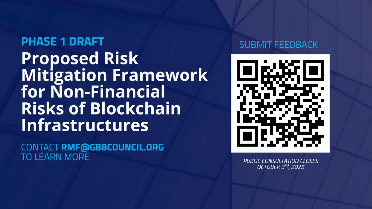 Hedera (@hedera) on Twitter photo Members of the Hedera ecosystem support the Risk Mitigation Framework (RMF) for non-financial risks in blockchain led by <a href="/GBBCouncil/">Global Blockchain Business Council (GBBC)</a> & <a href="/OliverWyman/">Oliver Wyman</a>: oliverwyman.com/our-expertise/…
Referencing the RMF helps regulators set clear expectations and standards for blockchain-based markets Members of the Hedera ecosystem support the Risk Mitigation Framework (RMF) for non-financial risks in blockchain led by <a href="/GBBCouncil/">Global Blockchain Business Council (GBBC)</a> & <a href="/OliverWyman/">Oliver Wyman</a>: oliverwyman.com/our-expertise/…
Referencing the RMF helps regulators set clear expectations and standards for blockchain-based markets