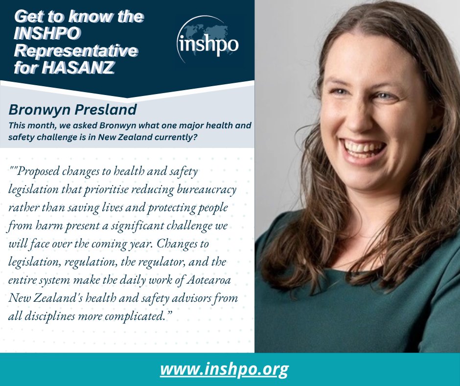 Meet our member representative for the Health and Safety Association New Zealand, Bronwyn Presland.